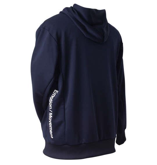 大きいサイズ メンズ MOVESPORT ライトスムース スウェット オーセンティックロゴ フルジップ フーディー ネイビー 1276-4330-1 3L 4L 5L 6L