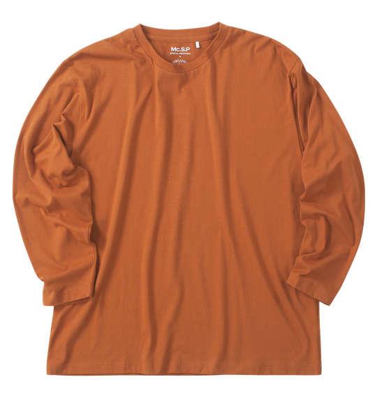 【max8】大きいサイズ メンズ Mc.S.P オーガニックコットン クルーネック 長袖 Tシャツ オレンジ 1278-4370-4 3L 4L 5L 6L 7L 8L