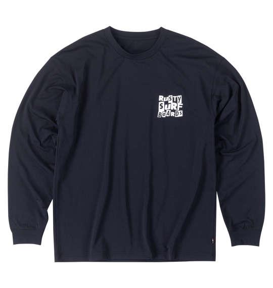 【max8】大きいサイズ メンズ RUSTY PEARTEX 長袖 Tシャツ ブラック 1278-4381-2 3L 4L 5L 6L 8L