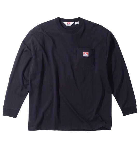 大きいサイズ メンズ BEN DAVIS ピスポケット付 長袖 Tシャツ ブラック 1278-4680-2 3L 4L 5L 6L