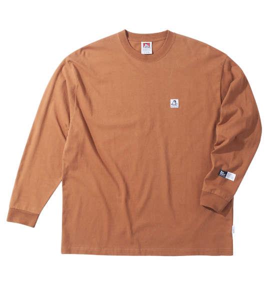 大きいサイズ メンズ BEN DAVIS ピス+バックプリント 長袖 Tシャツ ブリック 1278-4681-1 3L 4L 5L 6L