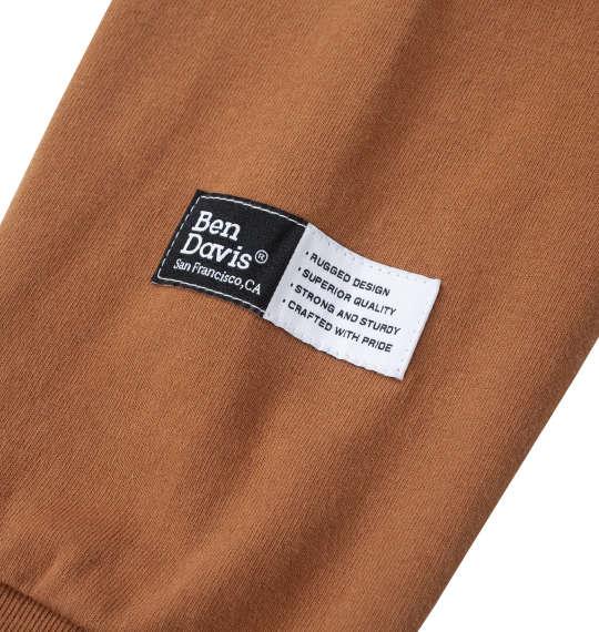 大きいサイズ メンズ BEN DAVIS ピス+バックプリント 長袖 Tシャツ ブリック 1278-4681-1 3L 4L 5L 6L