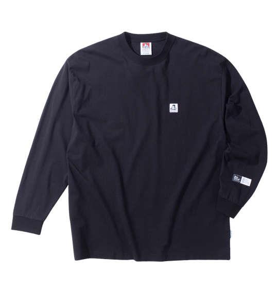 大きいサイズ メンズ BEN DAVIS ピス+バックプリント 長袖 Tシャツ ブラック 1278-4681-2 3L 4L 5L 6L