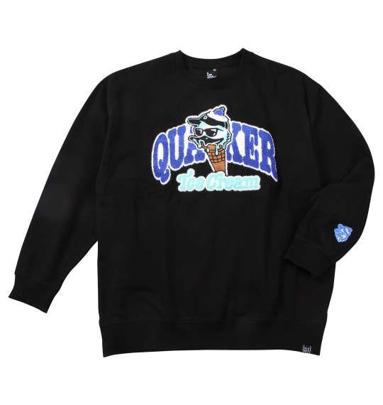 大きいサイズ メンズ b-one-soul DUCK DUDEアイスクリーム クルーネック スウェット ブラック 1258-4316-2 3L 4L 5L 6L