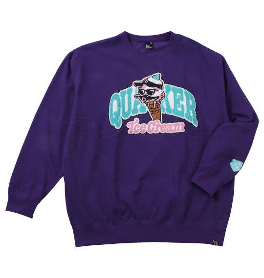 大きいサイズ メンズ b-one-soul DUCK DUDEアイスクリーム クルーネック スウェット パープル 1258-4316-3 3L 4L 5L 6L