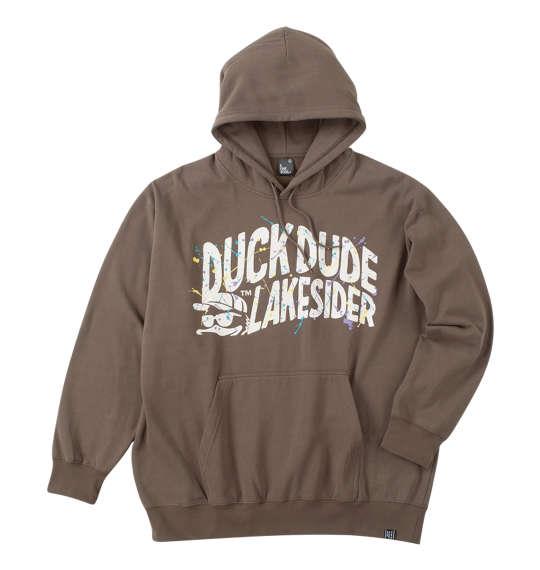 大きいサイズ メンズ b-one-soul DUCK DUDEレイクサイダー スプラッシュ プル パーカー モカ 1258-4317-1 3L 4L 5L 6L