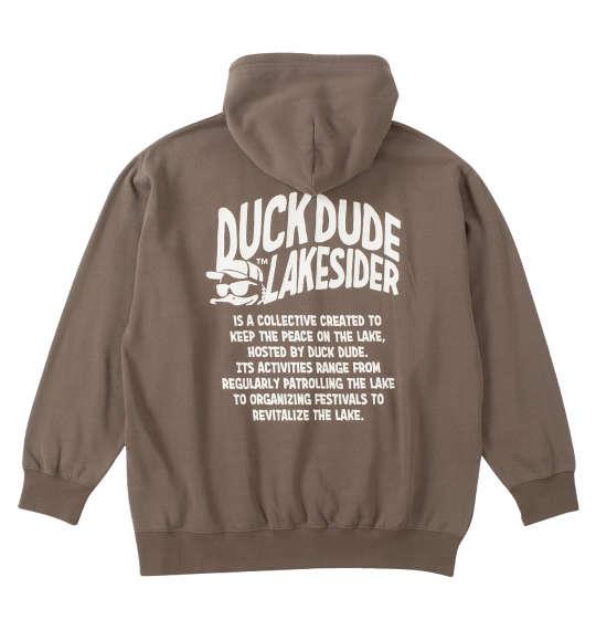 大きいサイズ メンズ b-one-soul DUCK DUDEレイクサイダー スプラッシュ プル パーカー モカ 1258-4317-1 3L 4L 5L 6L