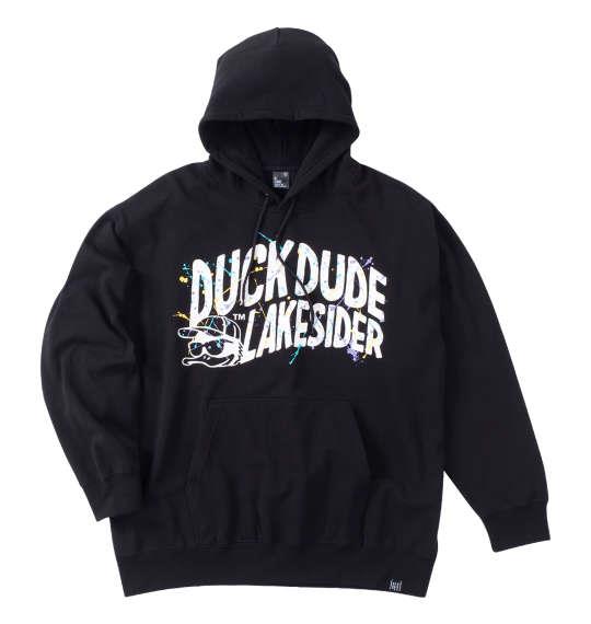 大きいサイズ メンズ b-one-soul DUCK DUDEレイクサイダー スプラッシュ プル パーカー ブラック 1258-4317-2 3L 4L 5L 6L