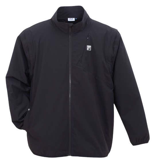 大きいサイズ メンズ FILA GOLF 袖脱着 裏メッシュ ストレッチ ブルゾン ブラック 1273-4321-2 3L 4L 5L 6L