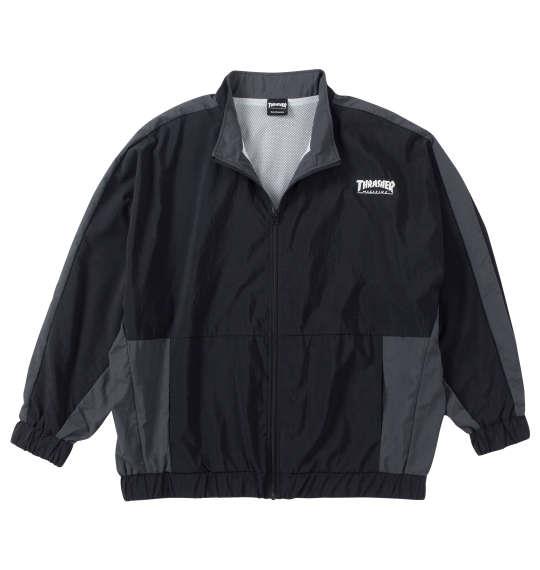 大きいサイズ メンズ THRASHER ナイロンワッシャー 裏メッシュ ブルゾン ブラック×チャコール 1273-4325-2 3L 4L 5L 6L