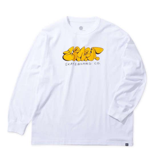 大きいサイズ メンズ ELEMENT TAG 長袖 Tシャツ ホワイト 1278-4615-1 3L 4L 5L 6L