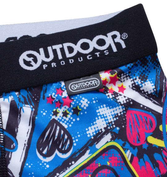 大きいサイズ メンズ OUTDOOR PRODUCTS エステルベア天グラフィティ ボクサーパンツ シアン系 1249-4322-1 3L 4L 5L 6L
