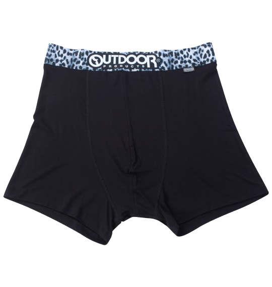 大きいサイズ メンズ OUTDOOR PRODUCTS レーヨンベア天レオパード転写ゴムブラック ボクサーパンツ グレー × ブラック 1249-4323-2 3L 4L 5L 6L