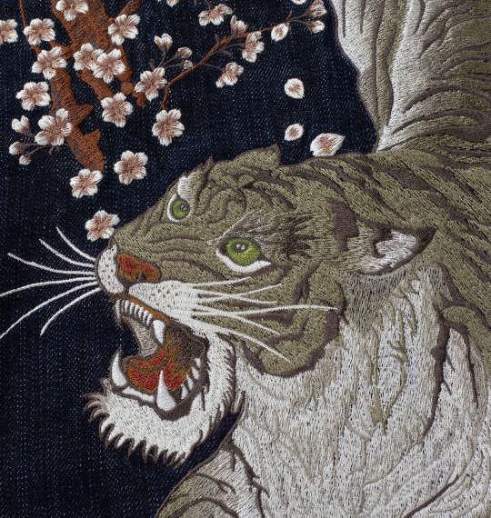 大きいサイズ メンズ 絡繰魂 龍虎刺繍 デニム パンツ ネイビー 1254-4300-1 100 110 120