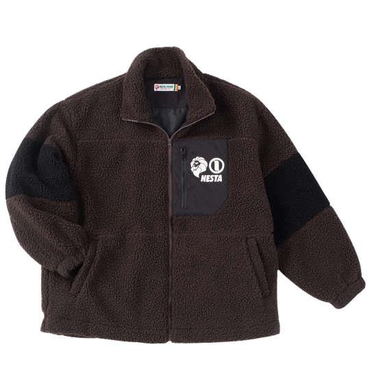 【max8】大きいサイズ メンズ NESTA BRAND シープボア ジャケット ブラウン 1273-4345-1 3L 4L 5L 6L 8L