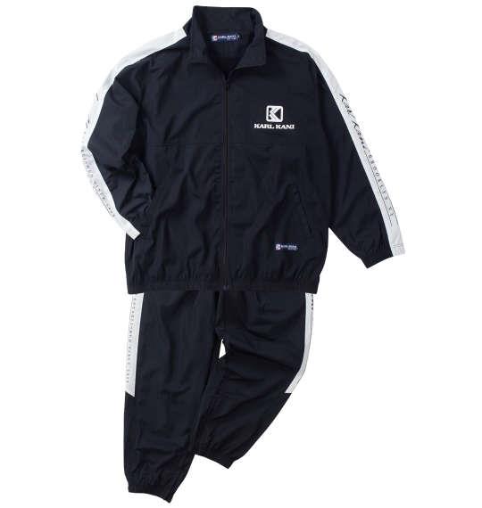 大きいサイズ メンズ KARL KANI 420Tマイクロタフタ 裏メッシュ ブレーカー セット ブラック 1276-4351-2 3L 4L 5L 6L