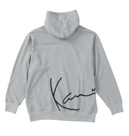 【max8】大きいサイズ メンズ KARL KANI 裏毛 フルジップ パーカー ミックスグレー 1278-4611-1 3L 4L 5L 6L 8L