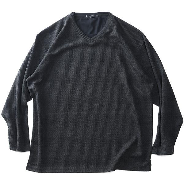 大きいサイズ メンズ PLEGGI プレッジ グラデーションリブ ロング Tシャツ リサイクルポリエステル使用 64-77134-2