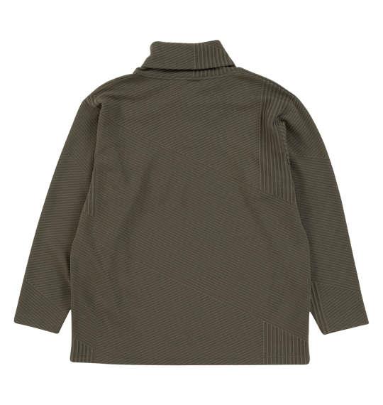 大きいサイズ メンズ TETE HOMME バイアスパネル柄 ボリュームネック 長袖 Tシャツ チャコール 1278-3636-3 3L 4L 5L 6L