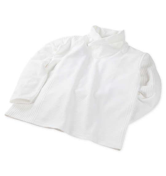 大きいサイズ メンズ TETE HOMME バイアスパネル柄 ボリュームネック 長袖 Tシャツ ホワイト 1278-3636-4 3L 4L 5L 6L