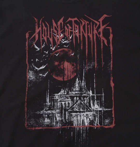 大きいサイズ メンズ 新日本プロレス HOUSE OF TORTURE「RED MOON」 半袖 Tシャツ ブラック 1278-4707-1 3L 4L 5L 6L