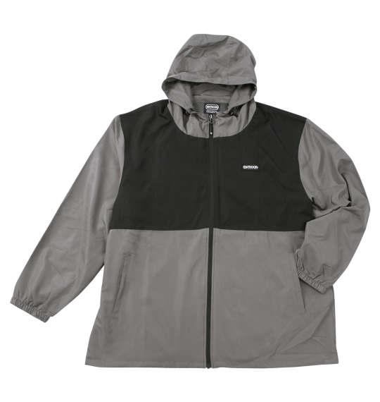 【max8】大きいサイズ メンズ OUTDOOR PRODUCTS フルダルタフタ裏メッシュ ウインドブレーカー グレー 1253-4305-4 3L 4L 5L 6L 7L 8L