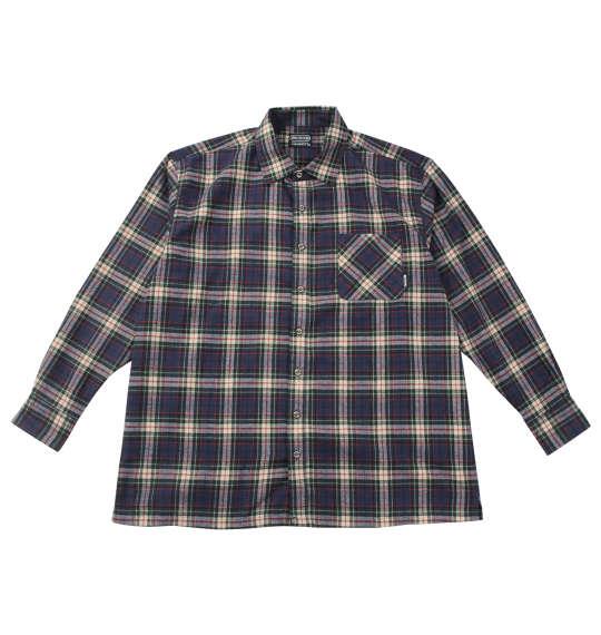 【max8】大きいサイズ メンズ OUTDOOR PRODUCTS ビエラチェック 長袖 シャツ ブルー系 1257-4320-3 3L 4L 5L 6L 7L 8L