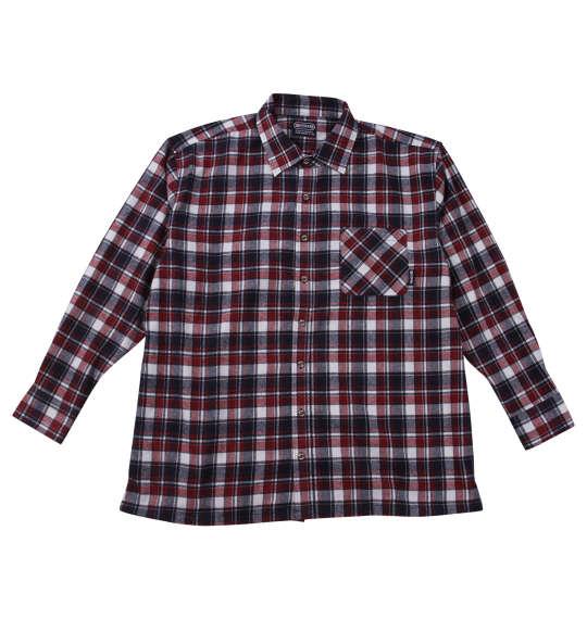 【max8】大きいサイズ メンズ OUTDOOR PRODUCTS ビエラチェック 長袖 シャツ レッド系 1257-4320-4 3L 4L 5L 6L 7L 8L