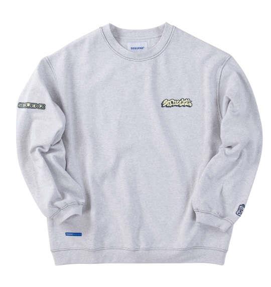 大きいサイズ メンズ SEQUENZ ブラーモチーフ クルーネック スウェット アッシュグレー 1258-4340-1 3L 4L 5L 6L
