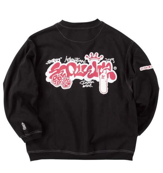 大きいサイズ メンズ SEQUENZ ブラーモチーフ クルーネック スウェット ブラック 1258-4340-2 3L 4L 5L 6L
