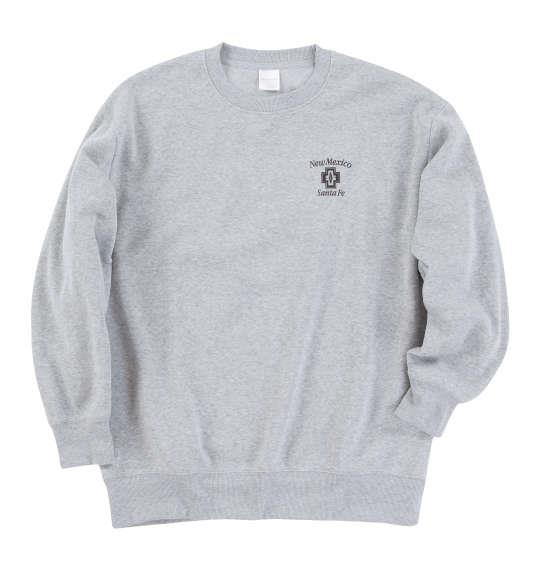 【max8】大きいサイズ メンズ BEAUMERE 裏起毛 クルーネック スウェット 杢グレー 1258-4365-1 3L 4L 5L 6L 8L