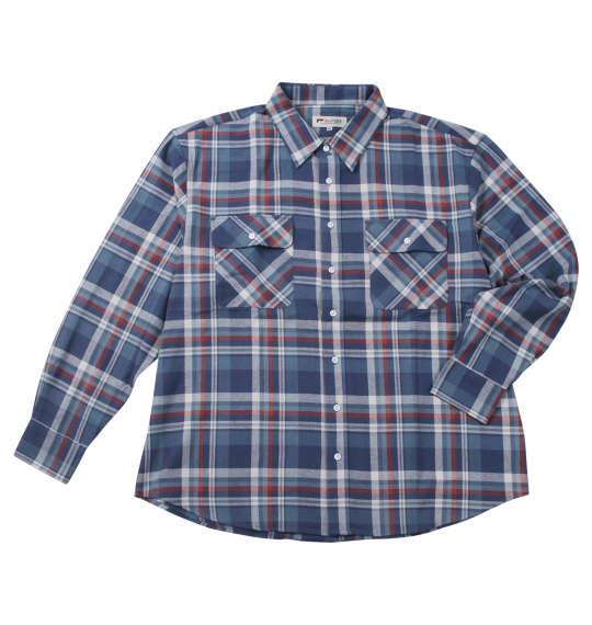 【max8】大きいサイズ メンズ H by FIGER 10番ビエラチェック 長袖 シャツ ブルー系 1267-4302-1 3L 4L 5L 6L 8L
