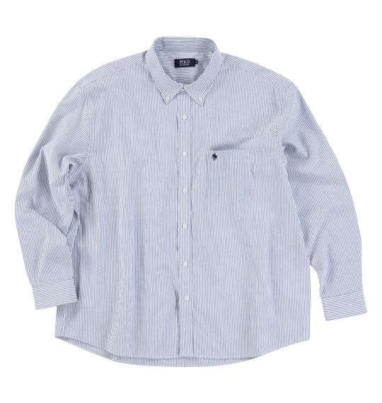 【max8】大きいサイズ メンズ POLO BCS オックス ストライプ 長袖 B.D シャツ ネイビー 1277-4345-1 3L 4L 5L 6L 8L