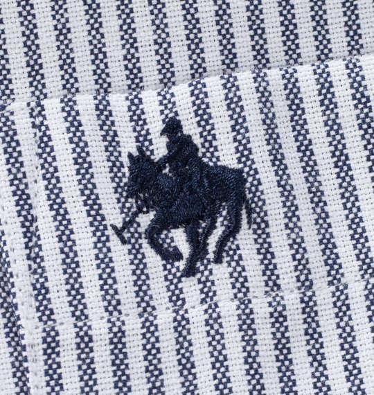 【max8】大きいサイズ メンズ POLO BCS オックス ストライプ 長袖 B.D シャツ ネイビー 1277-4345-1 3L 4L 5L 6L 8L
