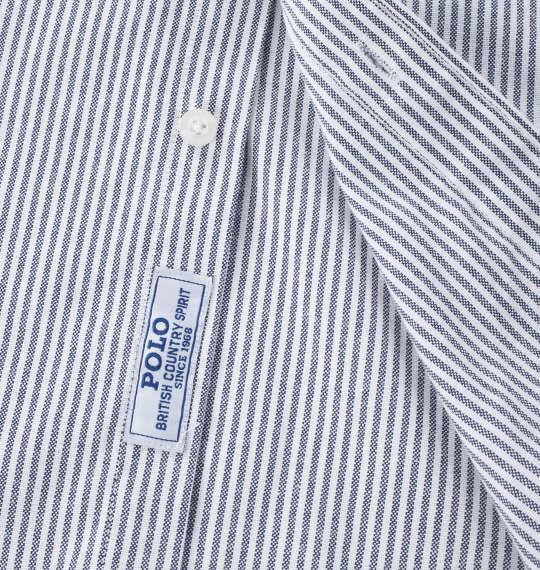 【max8】大きいサイズ メンズ POLO BCS オックス ストライプ 長袖 B.D シャツ ネイビー 1277-4345-1 3L 4L 5L 6L 8L