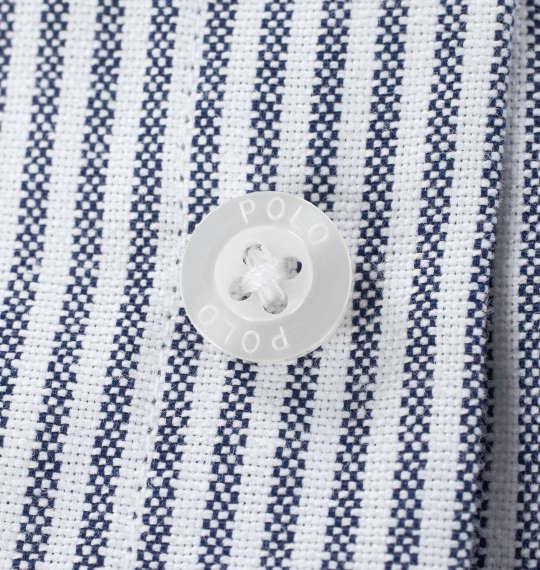 【max8】大きいサイズ メンズ POLO BCS オックス ストライプ 長袖 B.D シャツ ネイビー 1277-4345-1 3L 4L 5L 6L 8L