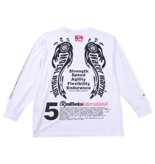 大きいサイズ メンズ RealBvoice ANGEL WINGS天竺 長袖 Tシャツ ホワイト 1278-4352-1 3L 4L 5L 6L
