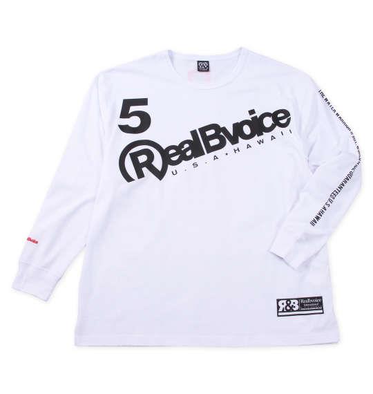 大きいサイズ メンズ RealBvoice ANGEL WINGS天竺 長袖 Tシャツ ホワイト 1278-4352-1 3L 4L 5L 6L