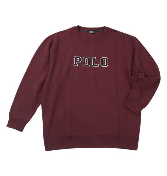 【max8】大きいサイズ メンズ POLO BCS 裏起毛 ロゴ クルー トレーナー エンジ 1278-4601-2 3L 4L 5L 6L 8L