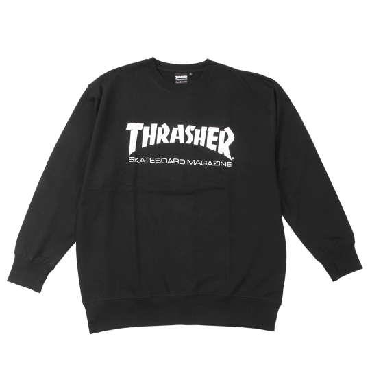 【max8】大きいサイズ メンズ THRASHER MAG LOGO クルー トレーナー ブラック 1278-4666-2 3L 4L 5L 6L 8L