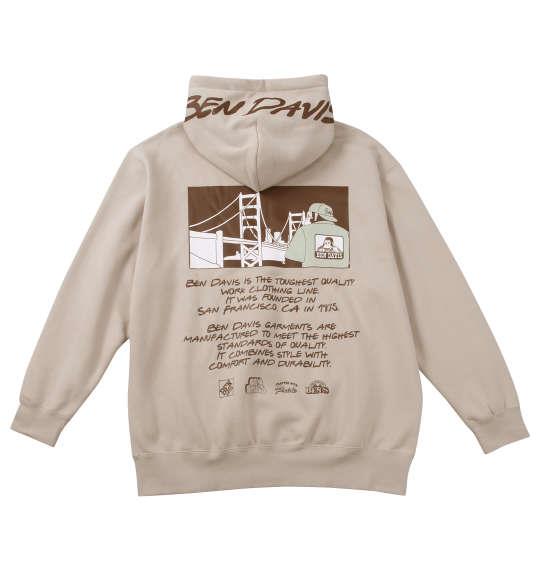 大きいサイズ メンズ BEN DAVIS ブリッジ&ゴリラ プル パーカー サンドベージュ 1278-4686-1 3L 4L 5L 6L