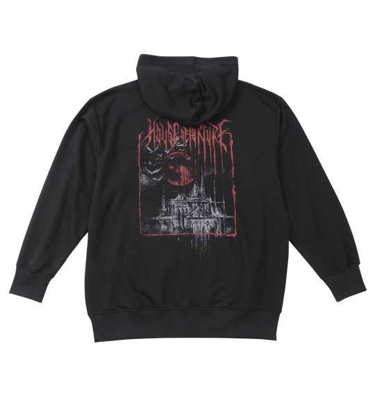 大きいサイズ メンズ 新日本プロレス HOUSE OF TORTURE「RED MOON」 フルジップ パーカー ブラック 1278-4701-1 3L 4L 5L 6L