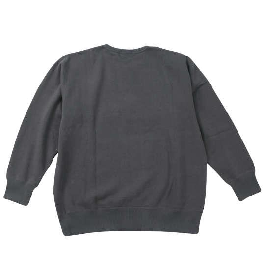 【max8】大きいサイズ メンズ KRIFF MAYER 裏起毛 サガラ ロゴ クルー ネック スウェット チャコール 1278-4690-1 3L 4L 5L 6L 8L