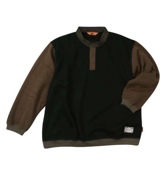 【max8】大きいサイズ メンズ KRIFF MAYER レトロカラー ヘンリーネック スウェット ブラック 1278-4691-2 3L 4L 5L 6L 8L