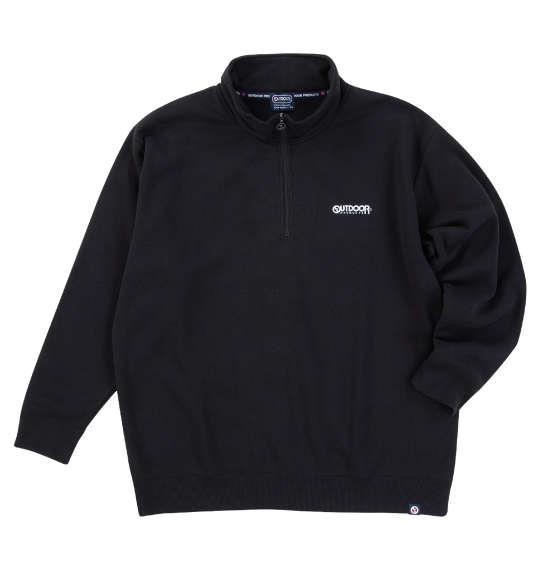 【max8】大きいサイズ メンズ OUTDOOR PRODUCTS 裏起毛 ハーフジップ トレーナー ブラック 1258-4303-2 3L 4L 5L 6L 7L 8L