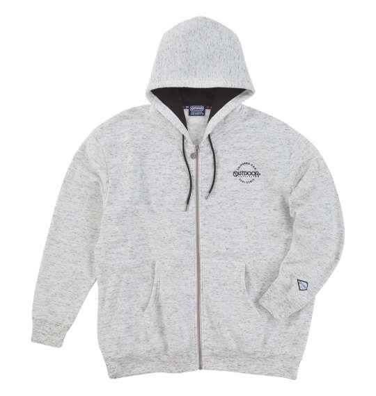 【max8】大きいサイズ メンズ OUTDOOR PRODUCTS 裏起毛 フルジップ パーカー ホワイト流杢 1258-4304-1 3L 4L 5L 6L 7L 8L
