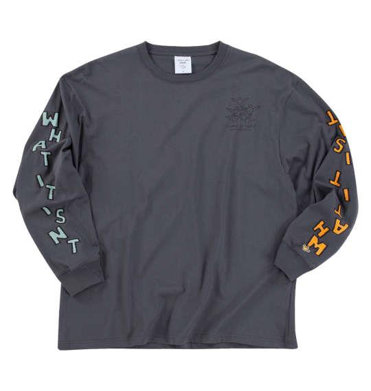 【max8】大きいサイズ メンズ (What it isNt) 半袖T × 長袖T レイヤード Tシャツ ブラック × チャコール 1278-4695-2 3L 4L 5L 6L 8L