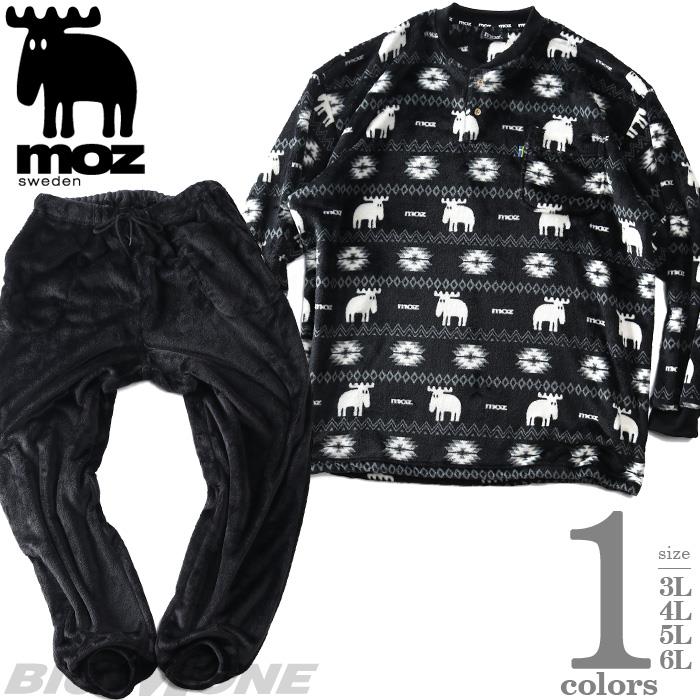 大きいサイズ メンズ MOZ SWEDEN モズ スウェーデン ミンク フリース 無地×ノルディック 上下セット 21462gh