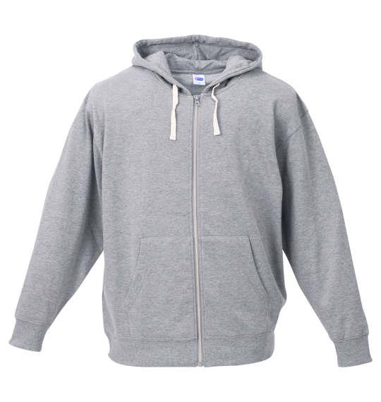 【max8】大きいサイズ メンズ OUTDOOR PRODUCTS フルジップ パーカー トレーナー モクグレー 1258-4385-1 3L 4L 5L 6L 8L
