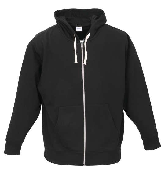 【max8】大きいサイズ メンズ OUTDOOR PRODUCTS フルジップ パーカー トレーナー ブラック 1258-4385-2 3L 4L 5L 6L 8L